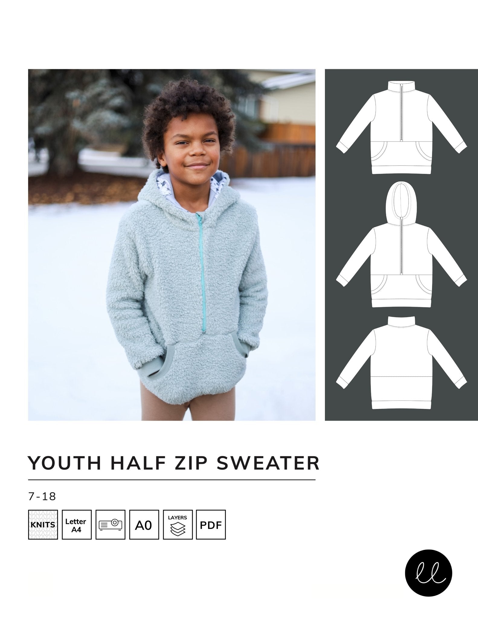 Youth Half Zip Sweater Lowland Kids