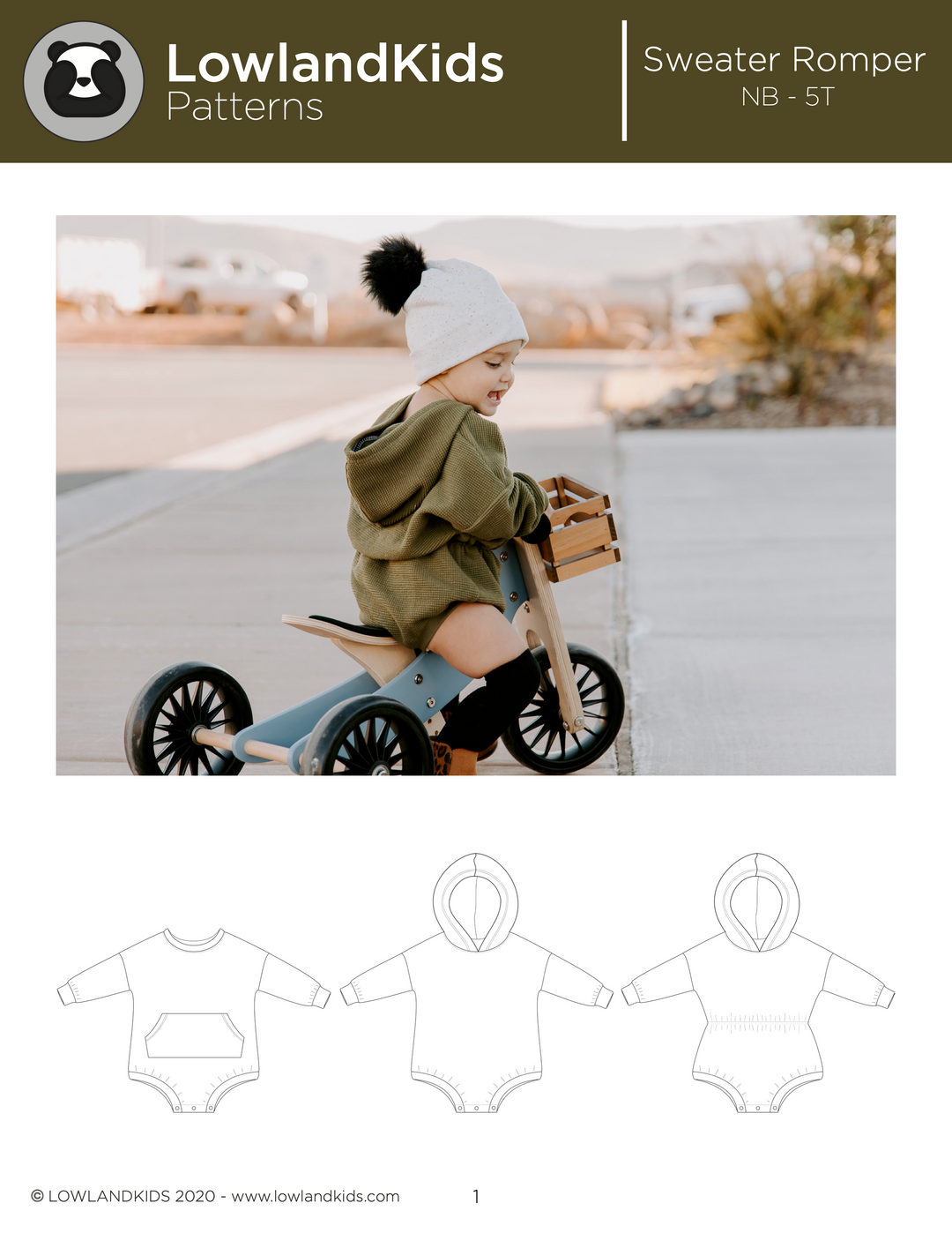 Lowland Patterns Sweater Romper - PDF Sewing Pattern – Lowland Kids