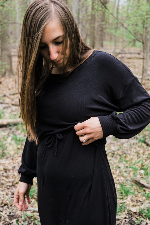 black long sleeve drawstring dress TOTEME - Drawstring dress Black - 30