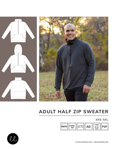 Adult Half Zip Sweater - Lowland Kids