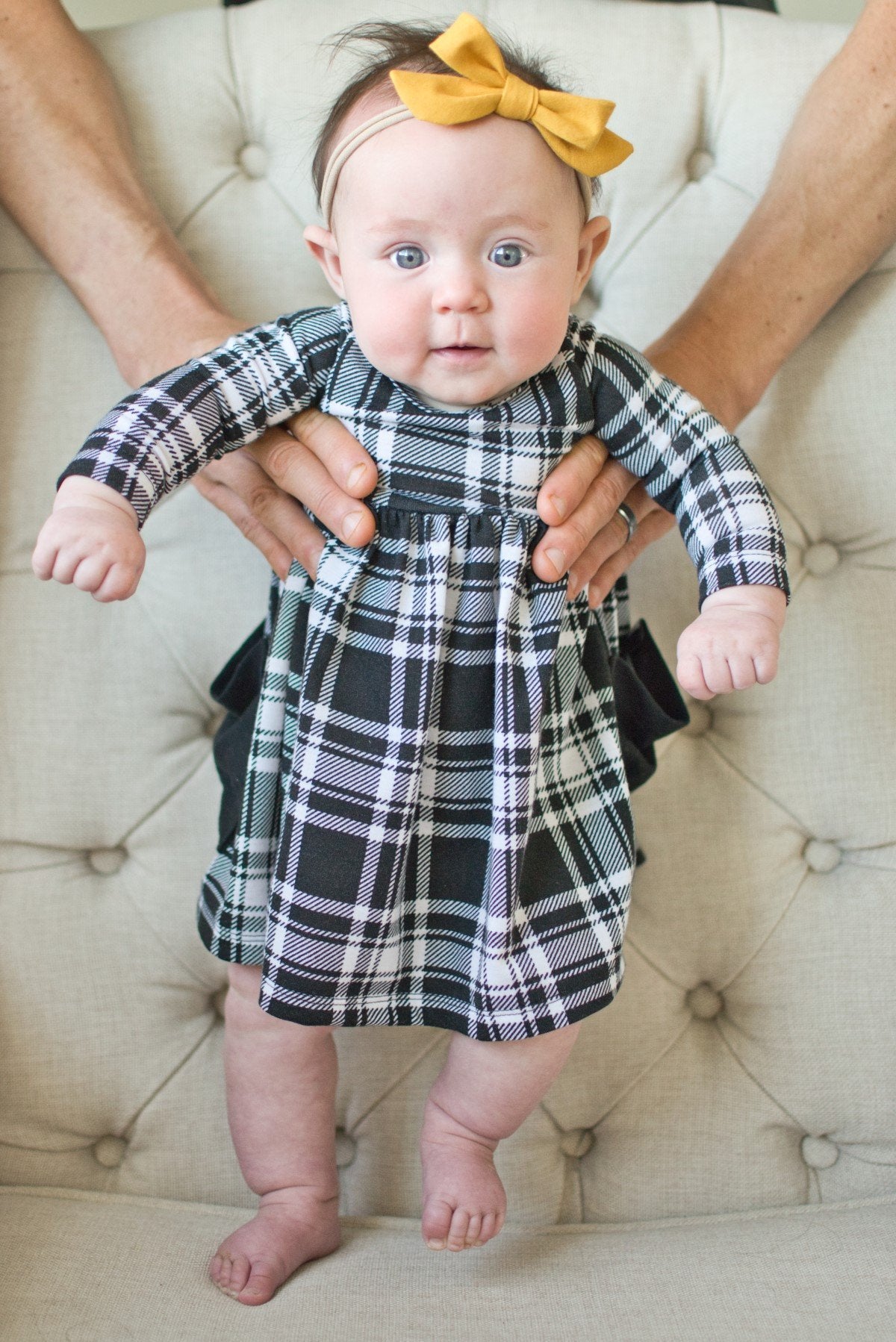 Black and white checkered toddler dress online