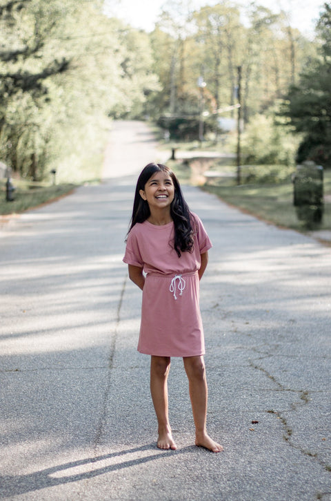 pink drawstring dress Astrid Drawstring Halterneck Thigh Split Midi Dress Pink