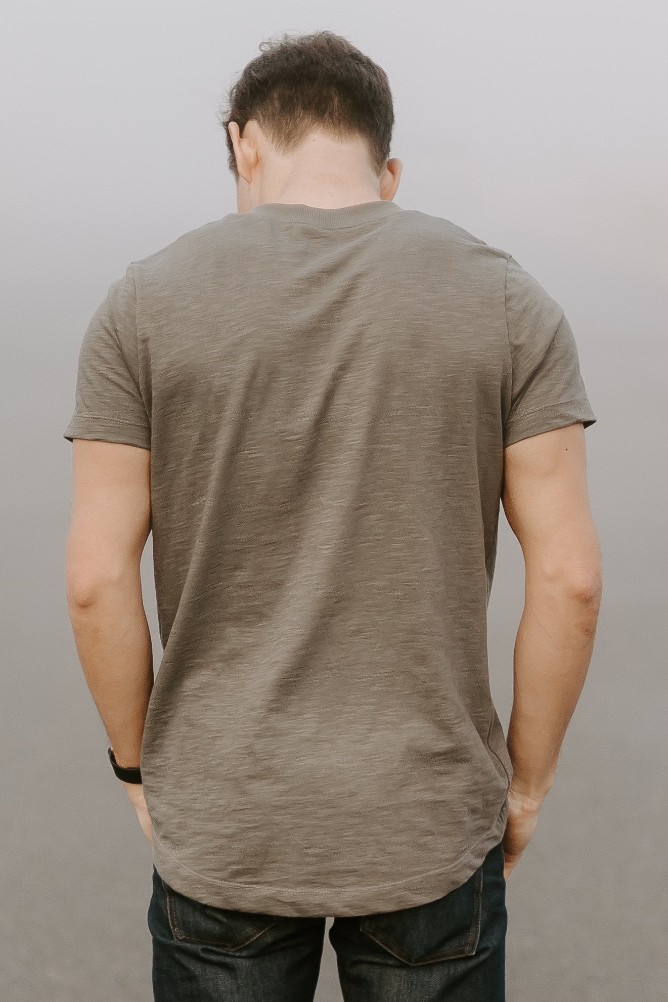 Curved hem tee mens best sale