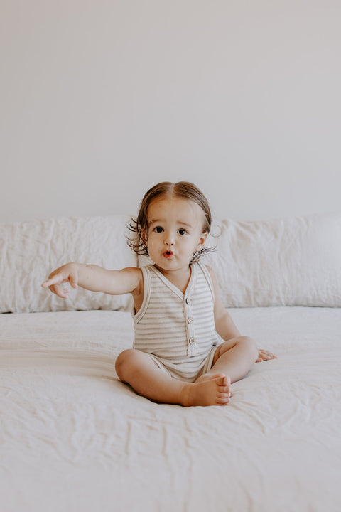 Placket Romper - Lowland Kids