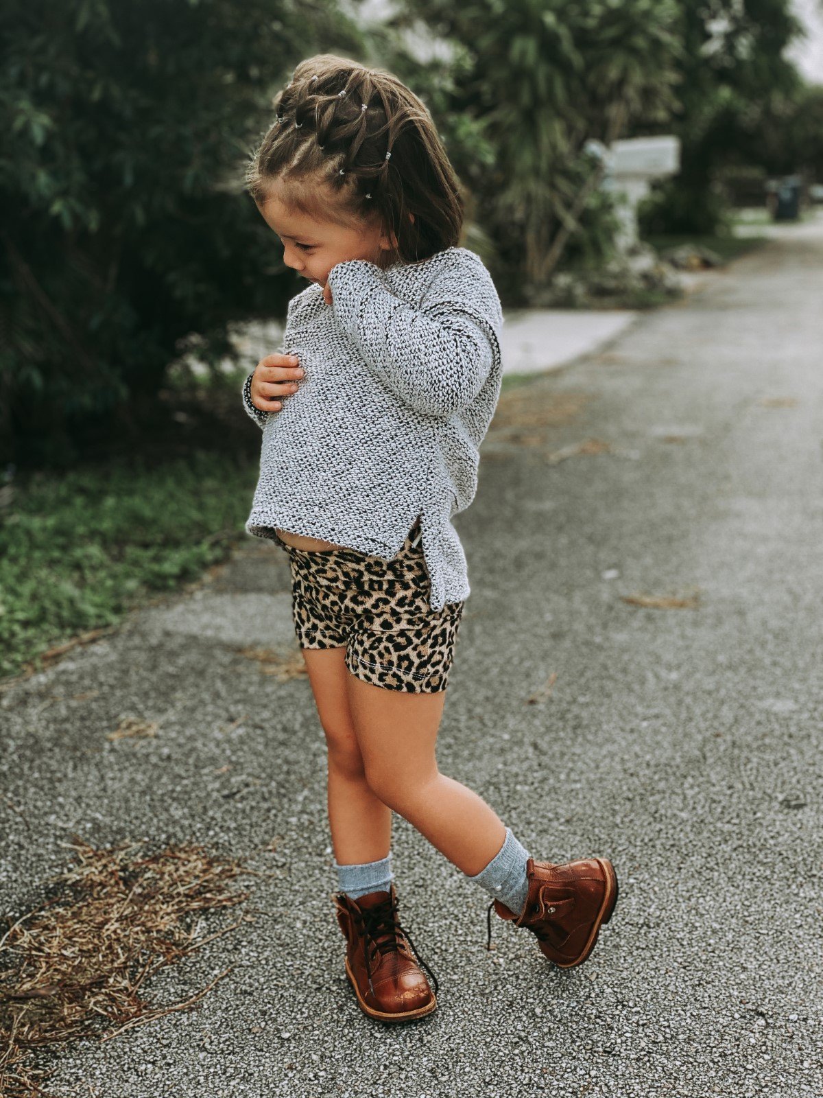 Little girls brown leggings best sale